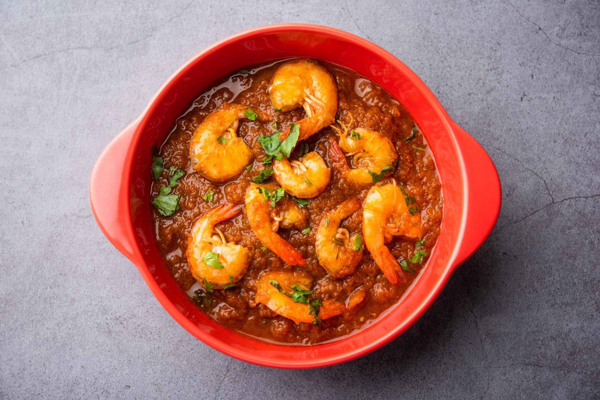 Goan Prawns or Shrimp curry or zinga masala also known as Kolambi kalwan or Tikhle
