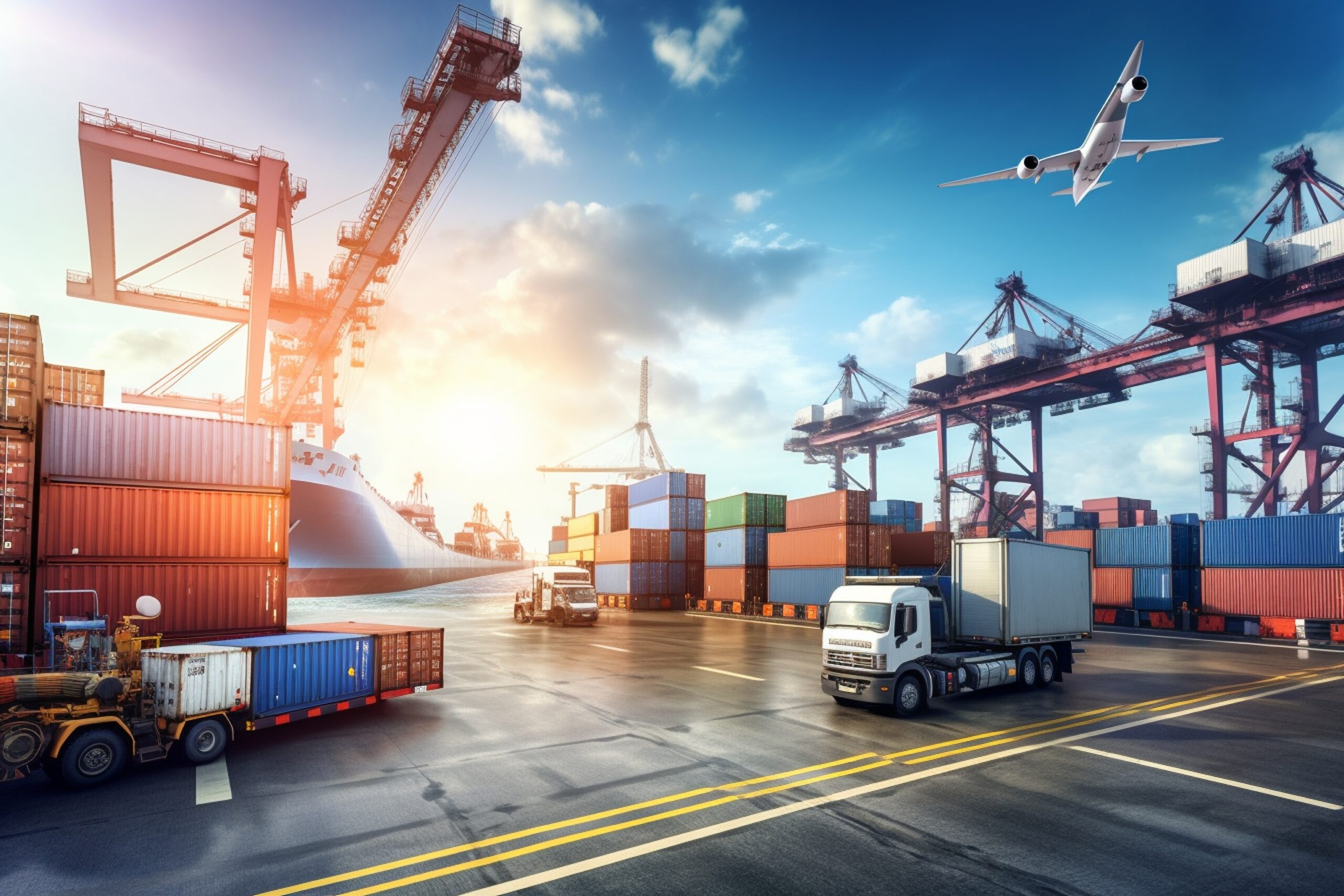 Photo business logistic concept, import and export concept